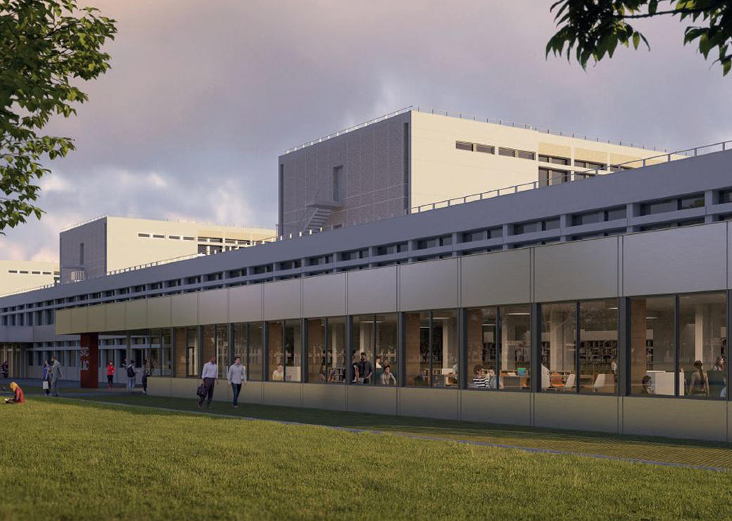 Université Bordeaux Montaigne - peigne entrée Nord  ©Archi Graphi_Patriarche & Co